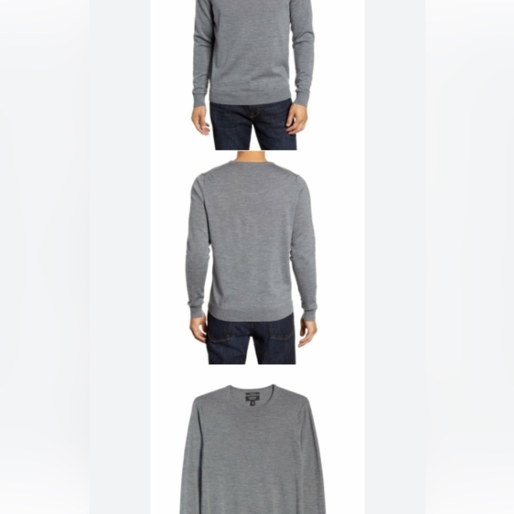 Grey cotton/cashmere‎ blend wallin& Bros v neck sweater size large.
